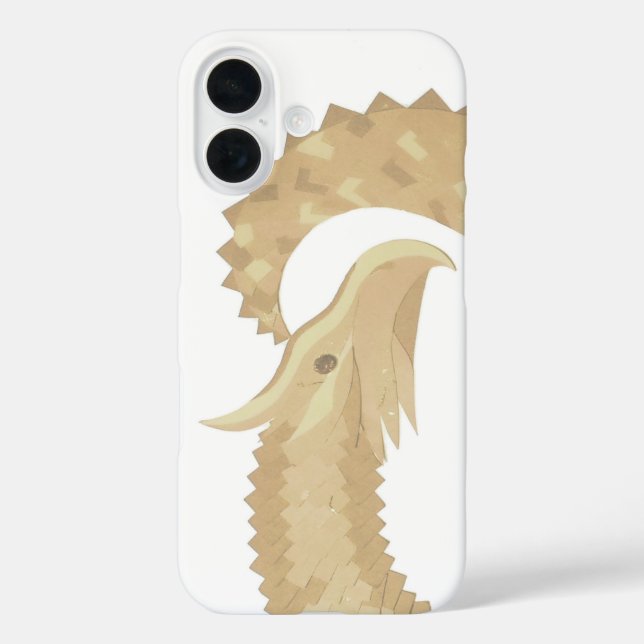 Funda iPhone 16 dragón de corazón de arenisca sobre blanco (Reverso )