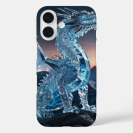 Funda iPhone 16 Dragón de hielo de cristal