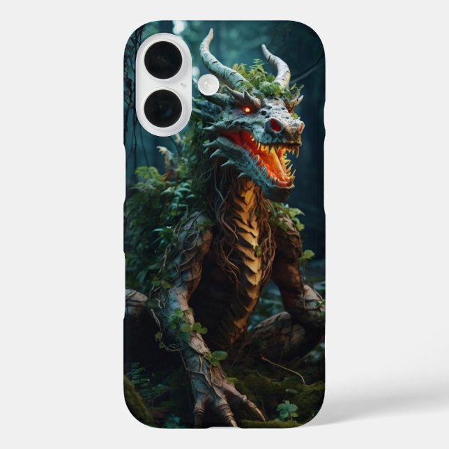 Funda iPhone 16 Dragón de raíz forestal (Reverso )
