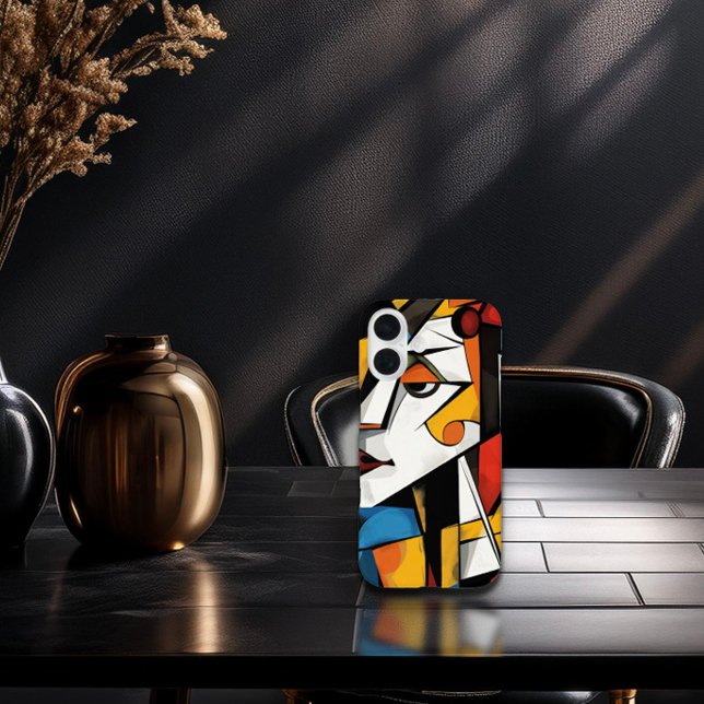 Funda iPhone 16 Dramático diseño de arte abstracto cubista (Subido por el creador)