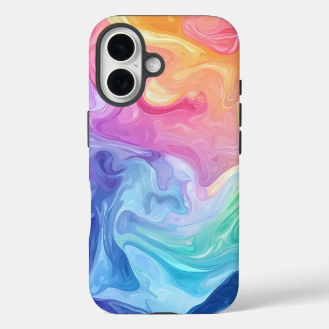 Funda iPhone 16 Dream Watercolor Flow Abstract Phone Case (Reverso )
