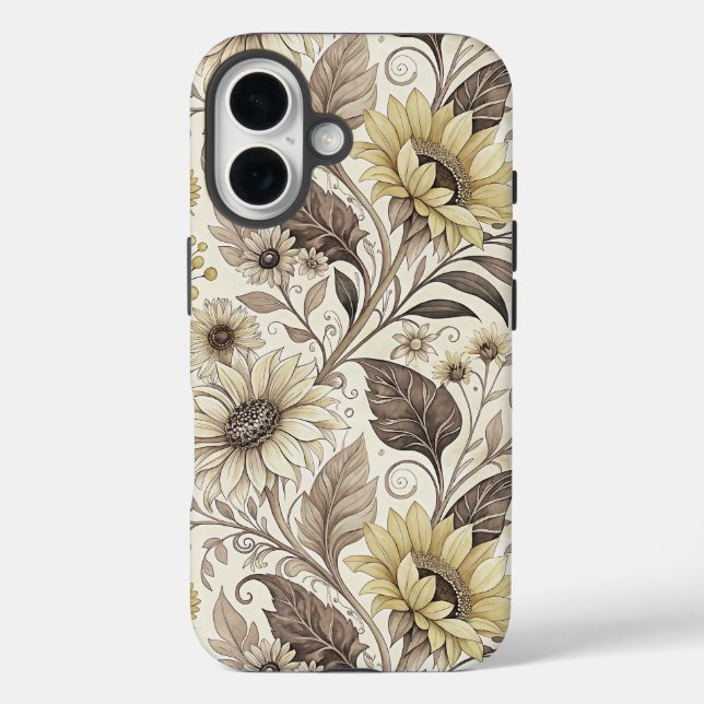 Funda iPhone 16 Dreamed Sunflowers Art Nouveau (Reverso )