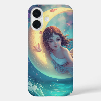 Funda iPhone 16 Dreamy Moon Girl iPhone Case Design | Cute Baby Mo