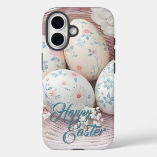 Funda iPhone 16 Dulce Alegría de Pascua con Motivo Floral