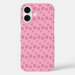 Funda iPhone 16 Dulce de menta rosa divertido y elegante de Navida