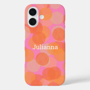 Funda iPhone 16 Dulce Patrón Personalizado de Acuarela Naranja Ros