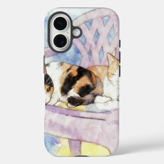 Funda iPhone 16 Dúo Soñador Gatos Durmiendo (Reverso )