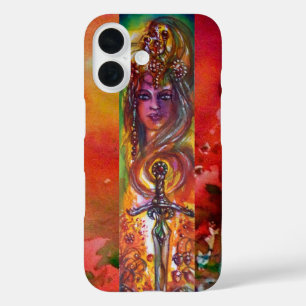 Funda iPhone 16 DURENDAL, ESPADA ÉPICA Y Amarillo Rojo ÁNGEL