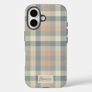 Funda iPhone 16 Dusty Pastel Checks