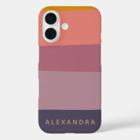 Earthy Purple Stripes Nombre Personalizado Moderno