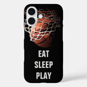 Funda iPhone 16 Eat Sleep Play Basketball