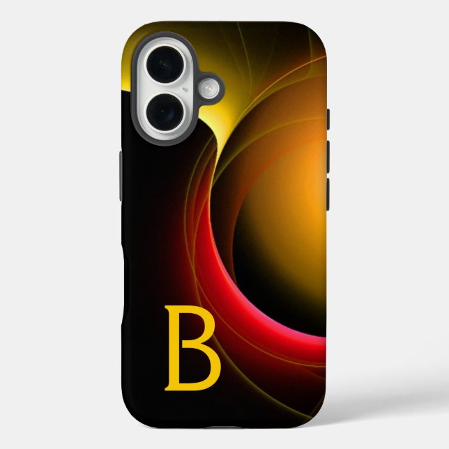 Funda iPhone 16 ECLIPSE MONOGRAM amarillo violento (Reverso )
