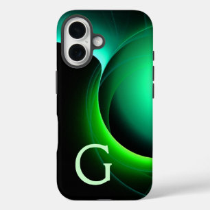 Funda iPhone 16 ECLIPSE MONOGRAM Verde negro vibrante