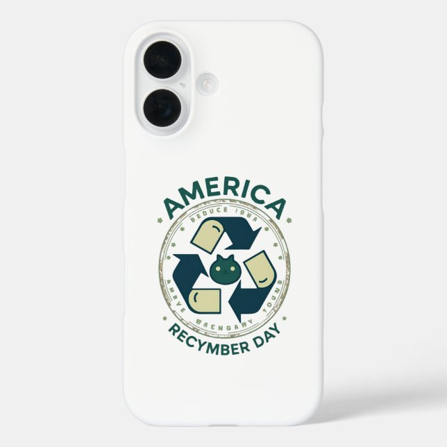 Funda iPhone 16 Eco Warrior Recycle Day Shirt (Reverso )