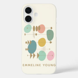 Funda iPhone 16 Edad Atómica Retro Mediana del Mod Geométrico Pers