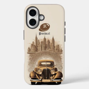 Funda iPhone 16 Edad de Oro: Lujo vintage en Manhattan