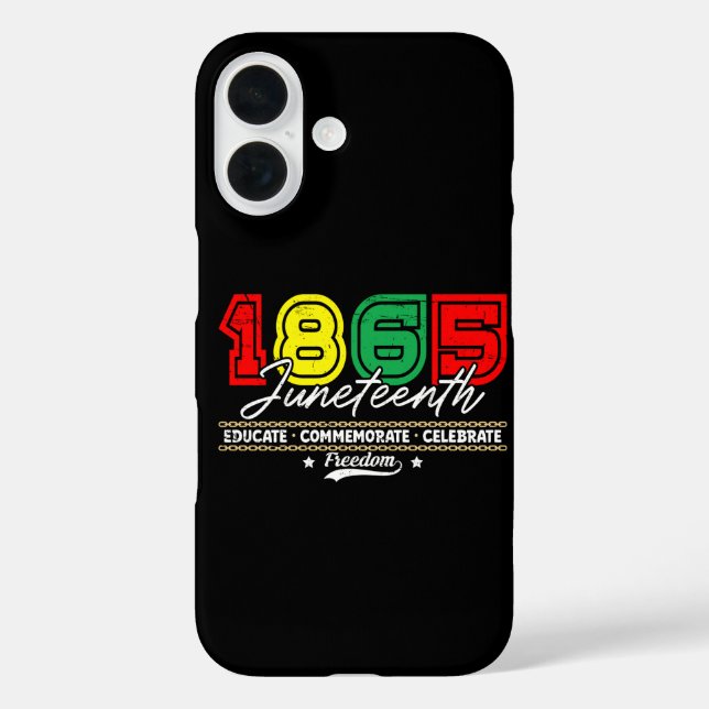 Funda iPhone 16 Educate Commemorate Celebrate 1865 Juneteenth (Reverso )