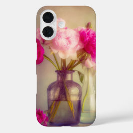 Funda iPhone 16 El antiguo Bouquet Peony en las jaulas de vidrio