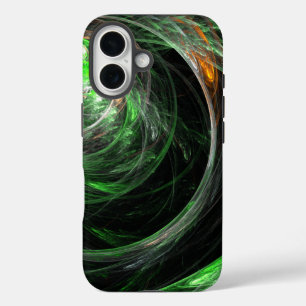 Funda iPhone 16 El arte del resumen verde mundial