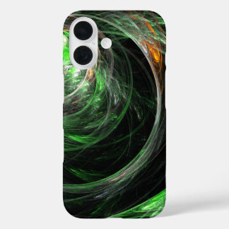 Funda iPhone 16 El arte del resumen verde mundial