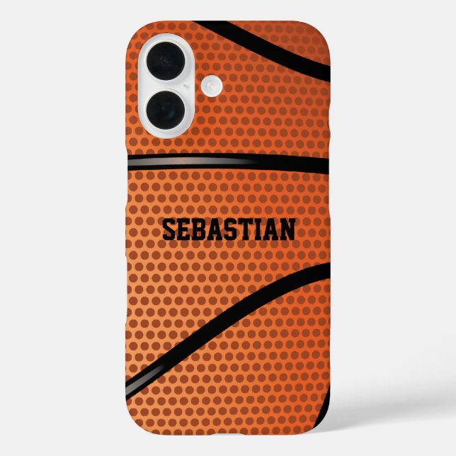 Funda iPhone 16 El baloncesto personalizado (Reverso )