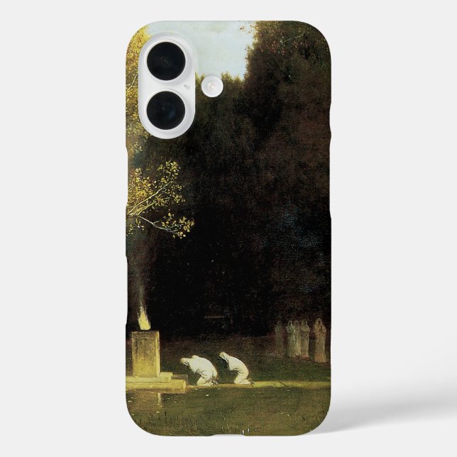 Funda iPhone 16 El Bosque Sagrado por Arnold Bocklin, Arte Antiguo (Reverso )