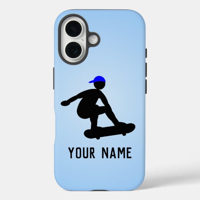 Funda iPhone 16 El chico del Skateboarder haciendo trucos - person (Reverso )