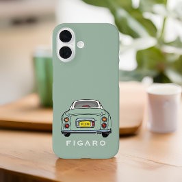 Funda iPhone 16 El coche de Figaro Verde Esmeralda Personalizado