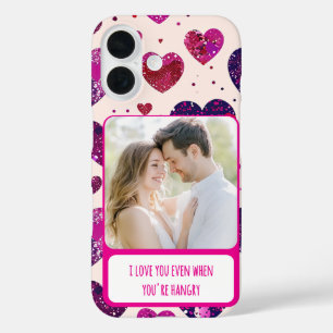 Funda iPhone 16 El corazón morado brillante cuando tienes hambre