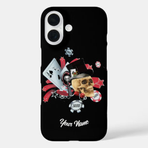 Funda iPhone 16 El cráneo del Casino de juegos de azar