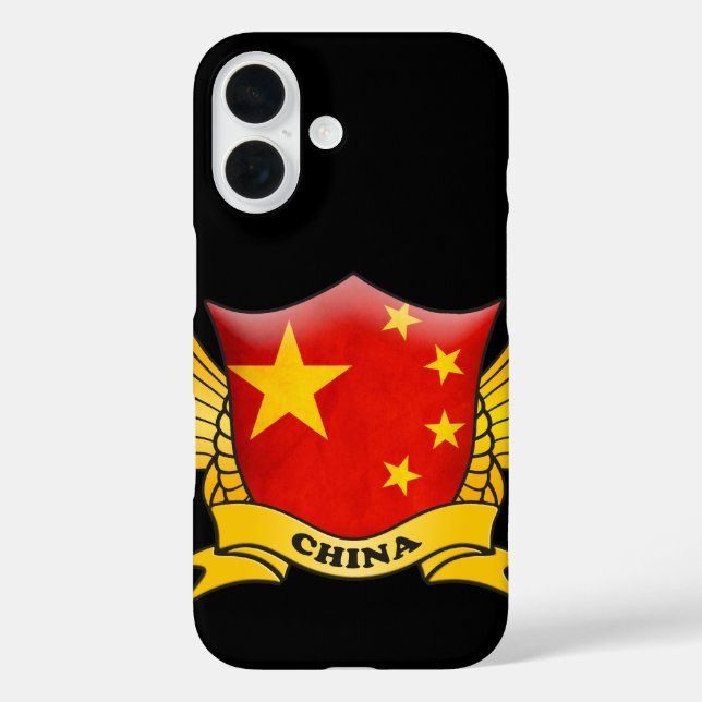 Funda iPhone 16 El emblema de la bandera de China (Reverso )