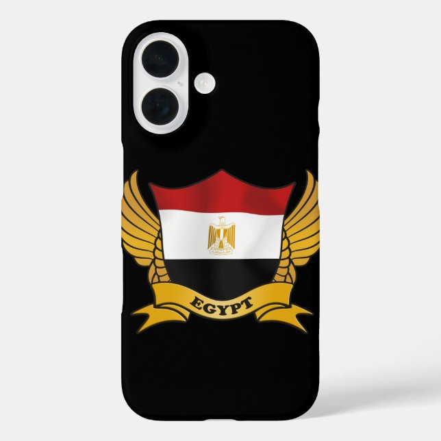 Funda iPhone 16 El emblema de la bandera de Egipto (Reverso )