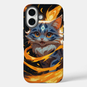 Funda iPhone 16 El gatito arcano: el gatito flamantemente quemado