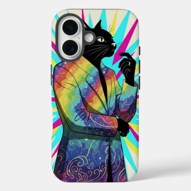 Funda iPhone 16 El gato curioso  (Reverso )