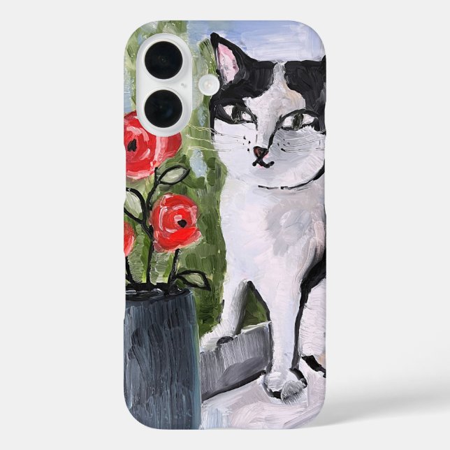 Funda iPhone 16 El gato y los cachorros (Reverso )