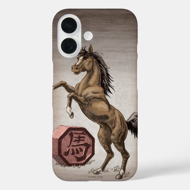 Funda iPhone 16 El iPhone del Año del caballo de los animales zodi (Reverso )