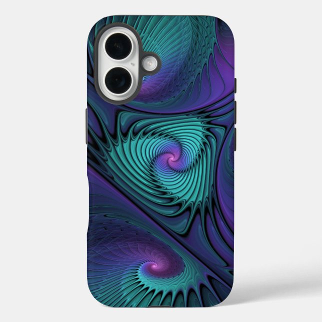 Funda iPhone 16 El morado se encuentra con el arte abstracto moder (Reverso )