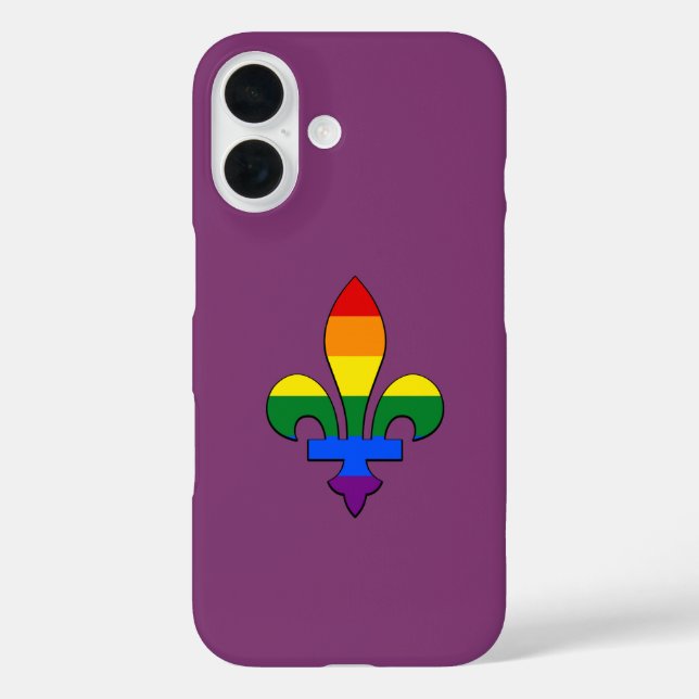 Funda iPhone 16 El orgullo LGBT fleur-de-lis (Reverso )