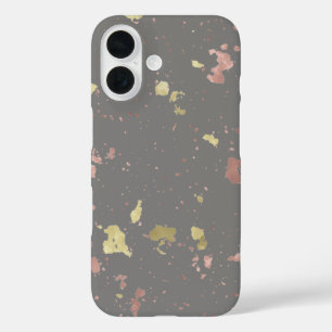 Funda iPhone 16 El oro mate y el oro Rosa choca con el gris cálido