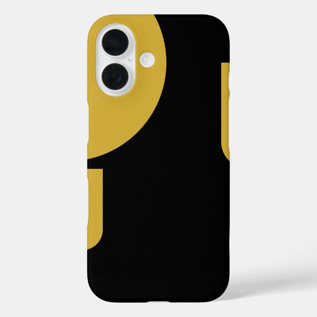 Funda iPhone 16 El oro metálico estilizado en negro (Reverso )