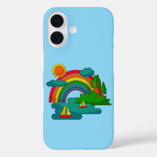 Funda iPhone 16 El paisaje de los viajes en barco bajo las nubes d