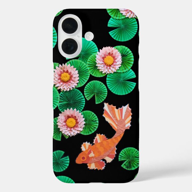 Funda iPhone 16 El papel Koi Pond (Reverso )