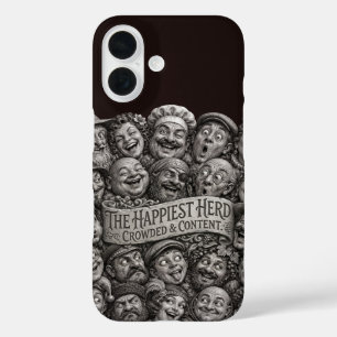 Funda iPhone 16 El rebaño más feliz Caras talladas apiñadas y cont