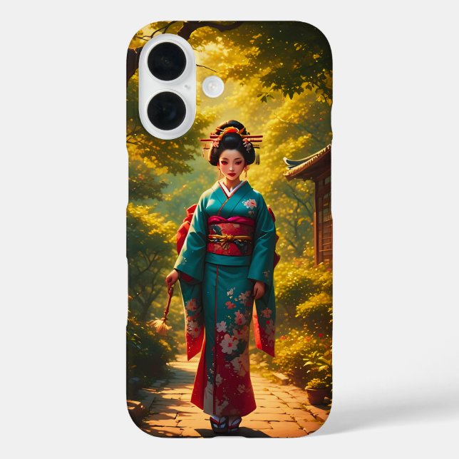 Funda iPhone 16 El resplandor de un kimono (Reverso )