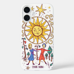 Funda iPhone 16 El tarot del Sol - Psicodélico Vintage