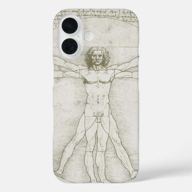Funda iPhone 16 El vitruviano de Leonardo da Vinci (Reverso )