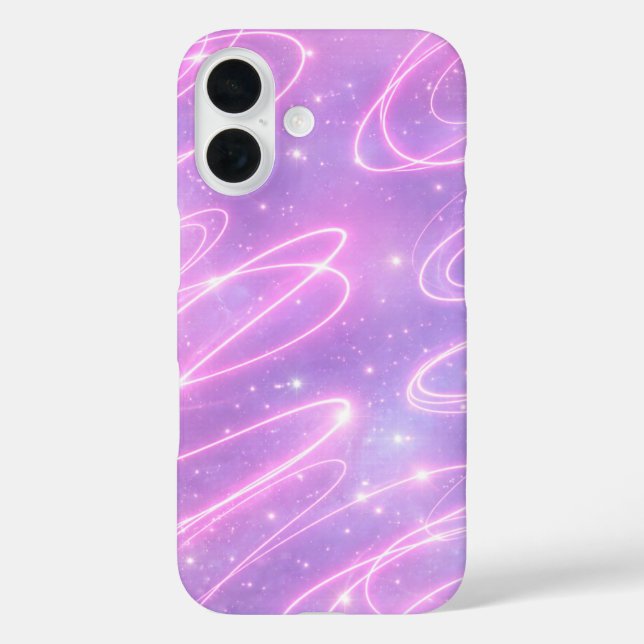 Funda iPhone 16 Electric pink neon scribbles AI art  (Reverso )