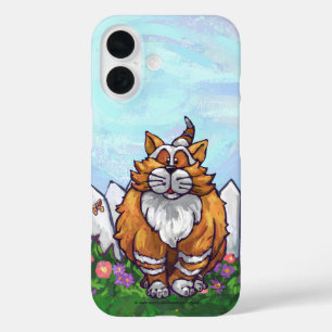 Funda iPhone 16 Electrónica de gato jengibre