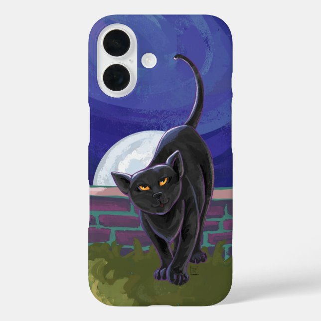 Funda iPhone 16 Electrónica Gato Negro (Reverso )