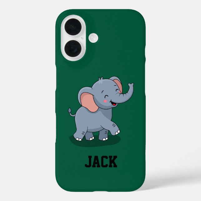 Funda iPhone 16 Elefante Lindo Llevando Regalo (Reverso )